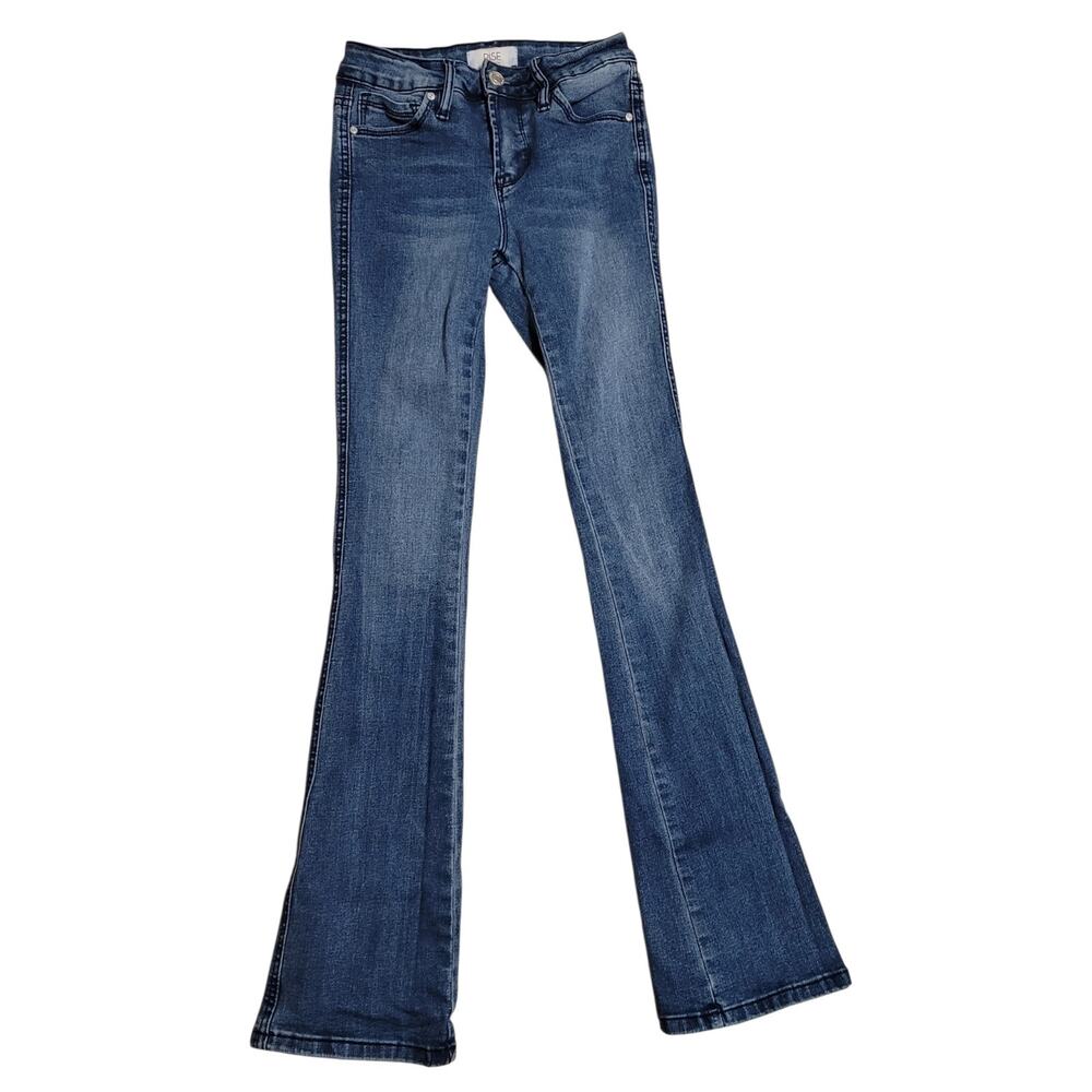 Rise Supply Co Womens Mid-Rise Stretch Flare Leg Denim Jeans Size 0 22Wx31L EUC